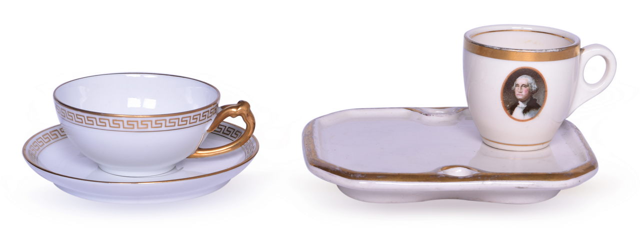 6355 - Four Pieces of Railroad China Demitasse Cup, Platter, Teacup, and Saucer - Chesapeake and Ohio and Milwaukee Road The Olympian thumbnail