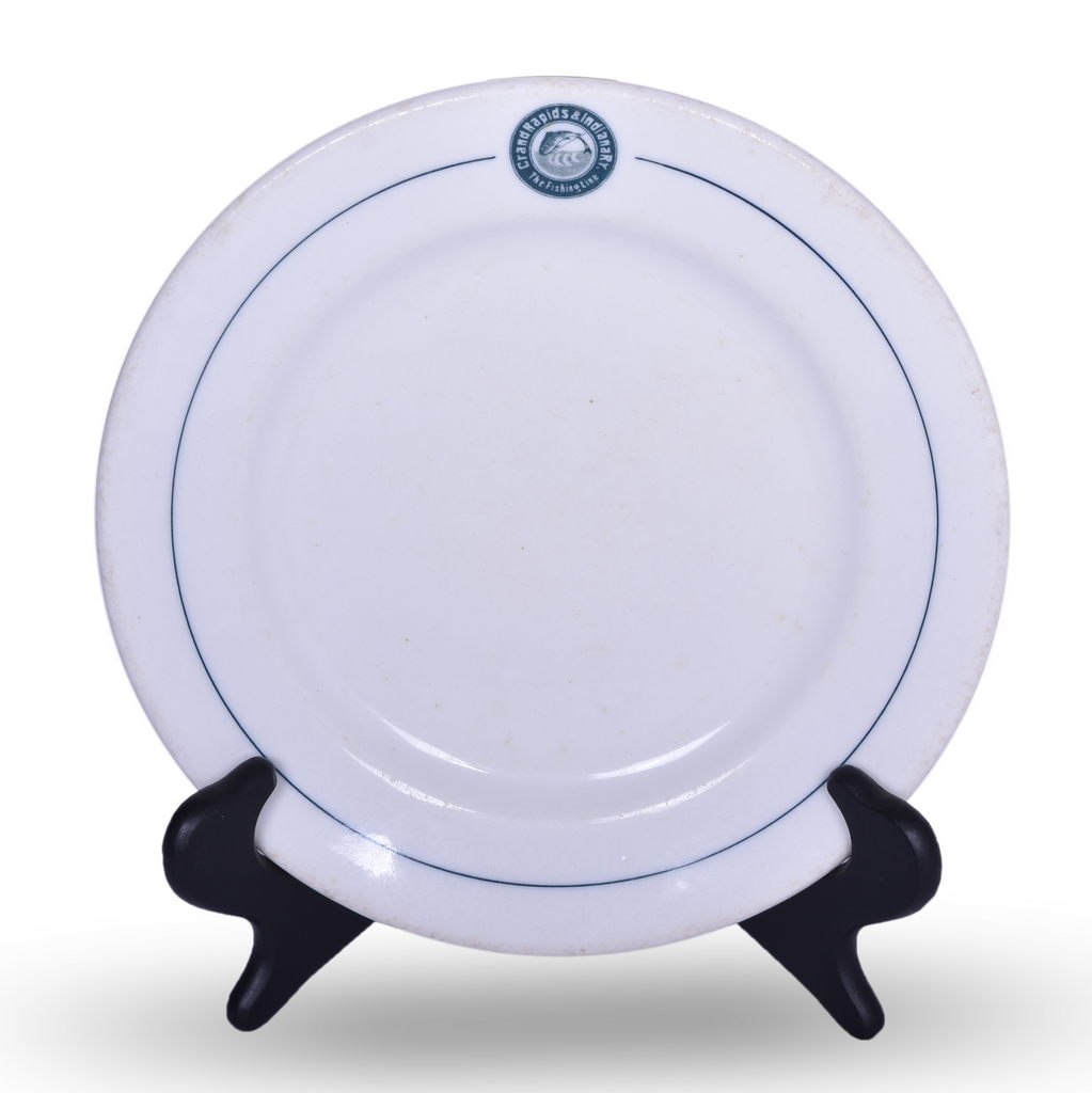 6379 - Grand Rapids & Indiana Railway The Fishing Line Railroad China Plate 8 1/4
