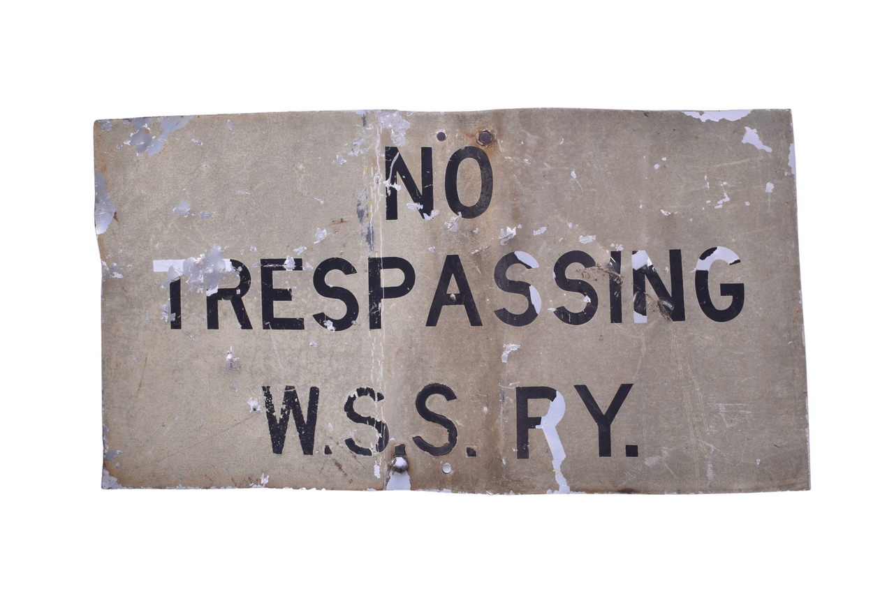 6404 - Winston-Salem Southbound Railway Aluminum No Trespassing Railroad Sign thumbnail