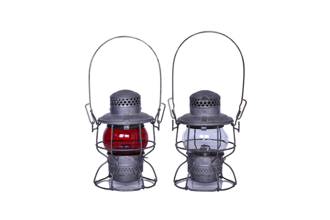 6418 - Pair of Adlake Southern Railway Railroad Kero Lanterns thumbnail