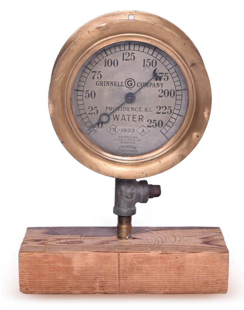 6420 - Grinnell Company 1923 Brass Water / Boiler Pressure Gauge thumbnail