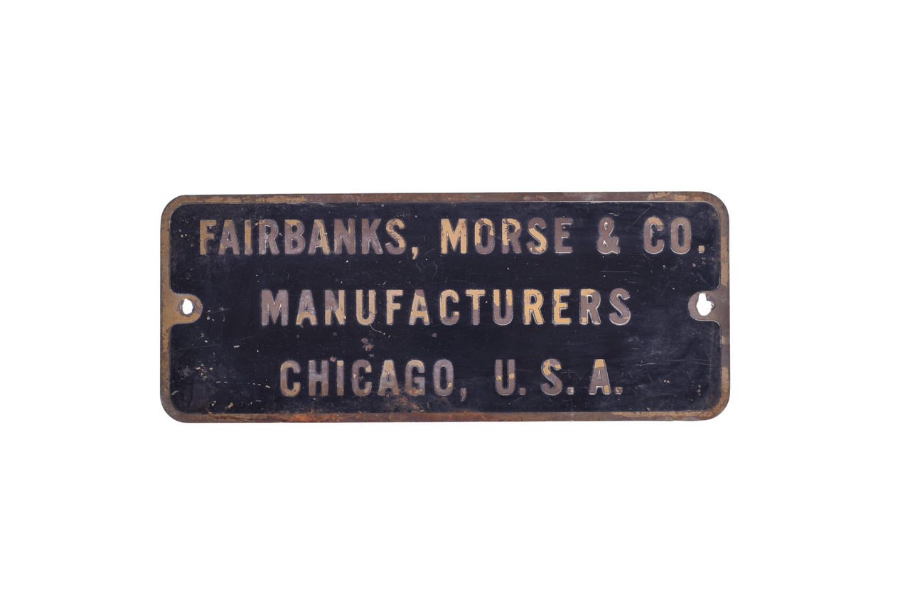 6456 - Fairbanks Morse Brass Manufacturing Plate thumbnail
