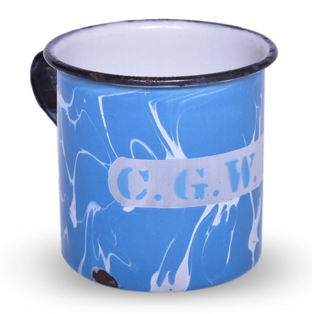 6457 - Chicago Great Western Railway Graniteware Marble Porcelain Enameled Drinking Cup thumbnail