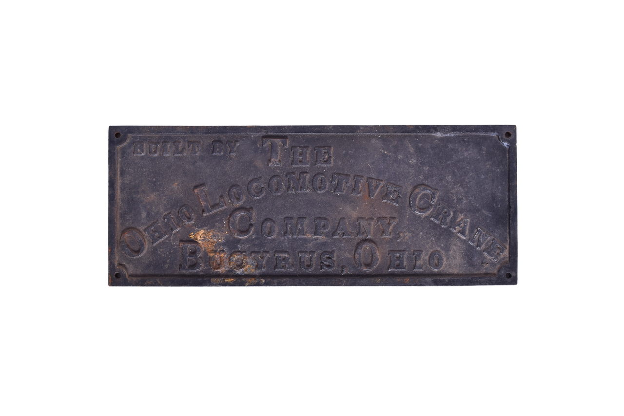 6462 - Ohio Locomotive Crane Company Cast Iron Builders Plate thumbnail