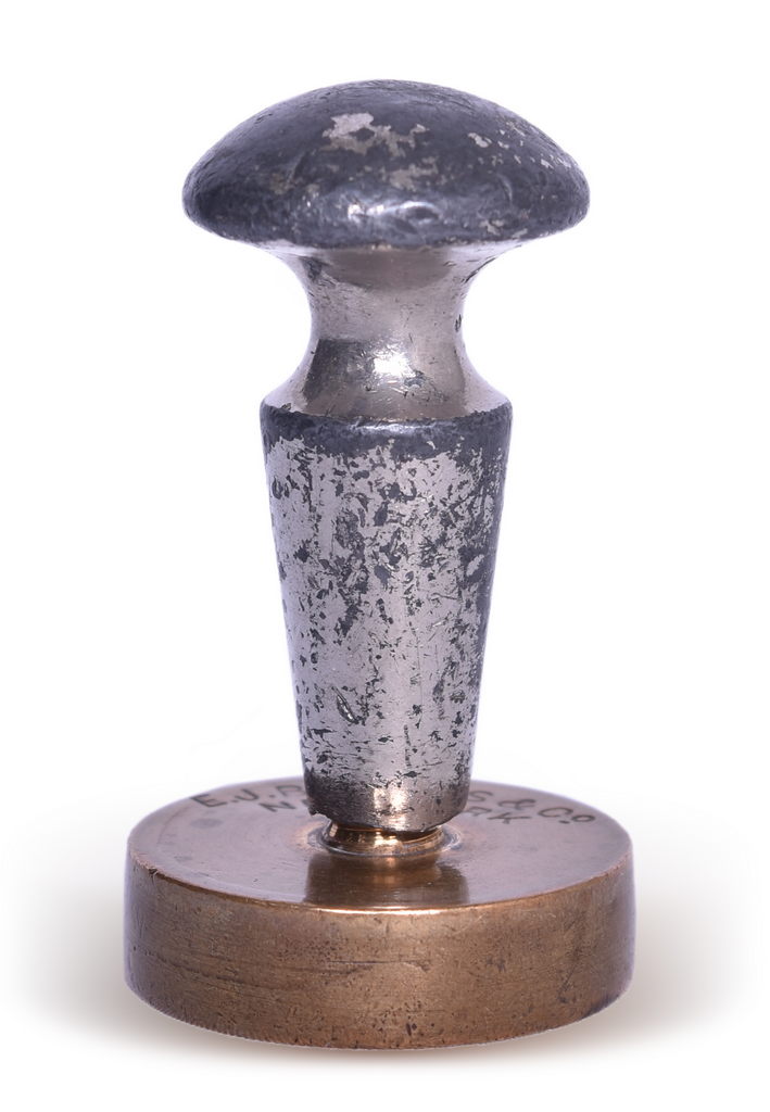 6479 - Adams Express Company Merrill Michigan Round Brass Wax Sealer thumbnail