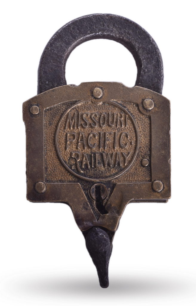 6481 - Missouri Pacific Railroad Keen Kutter Brass Lock thumbnail