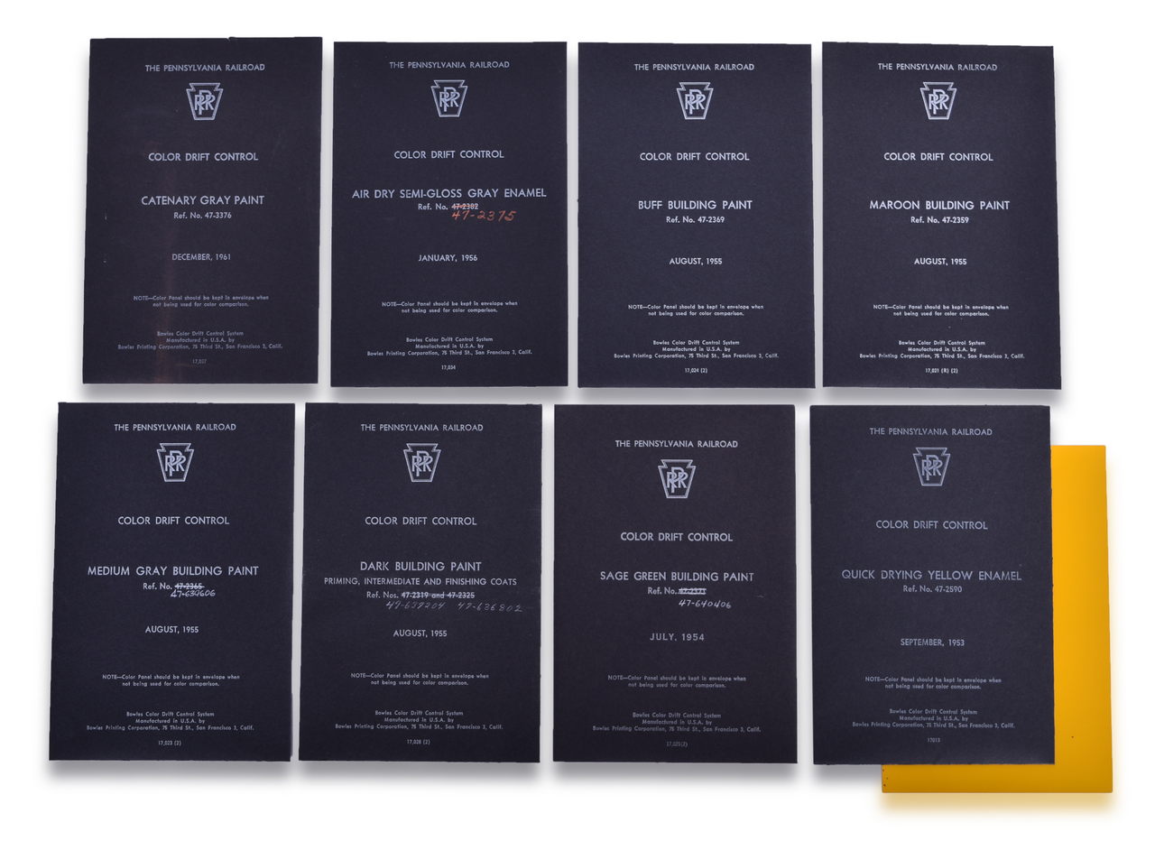 6485 - Eight Original Pennsylvania Railroad Color Drift Control Cards & Envelopes - 1953, 1954, 1955, 1956, and 1961 thumbnail