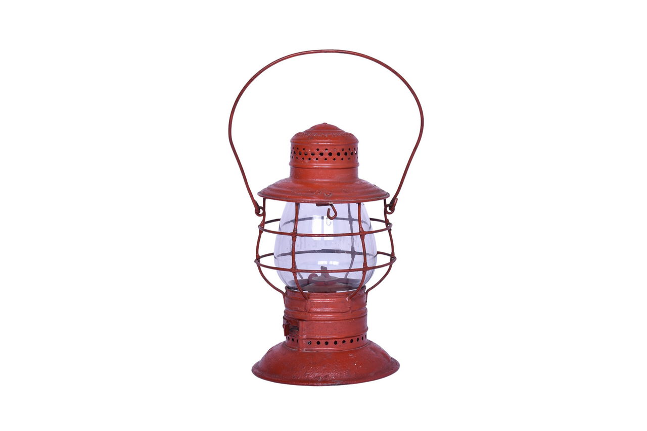 6499 - Handlan Wabash Railroad Bell Bottom Lantern w/ Metropolitan West Side Elevated Etched Tall Clear Globe thumbnail