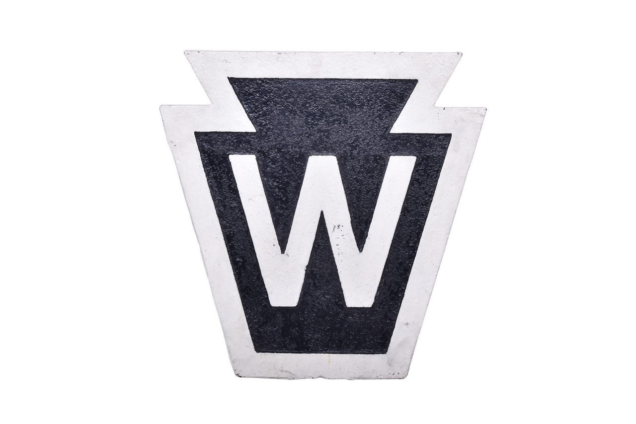 6508 - Original Pennsylvania Railroad Cast Iron Keystone Whistle Sign thumbnail