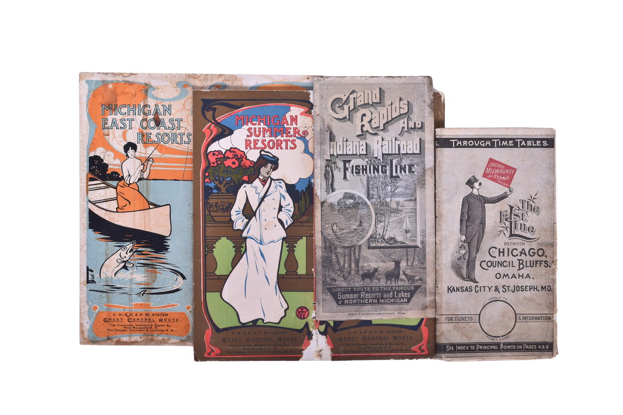 6509 - Four Early Railroad Timetables and Travel Brochures - Grand Rapids and Indiana, Chicago Milwaukee & St. Paul, and Pere Marquette thumbnail