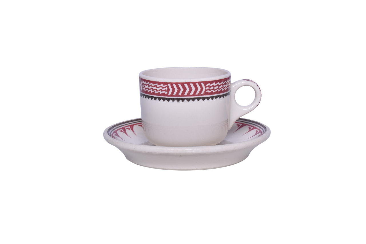 6528 - Atchison, Topeka, And Santa Fe Railroad China Mimbreno Cup And Saucer thumbnail