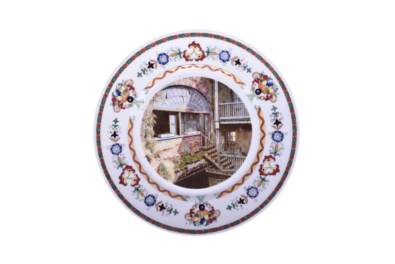 6530 - Illinois Central Railroad French Quarter Service Plate Fan Window in Clairbourne Court Toulouse thumbnail