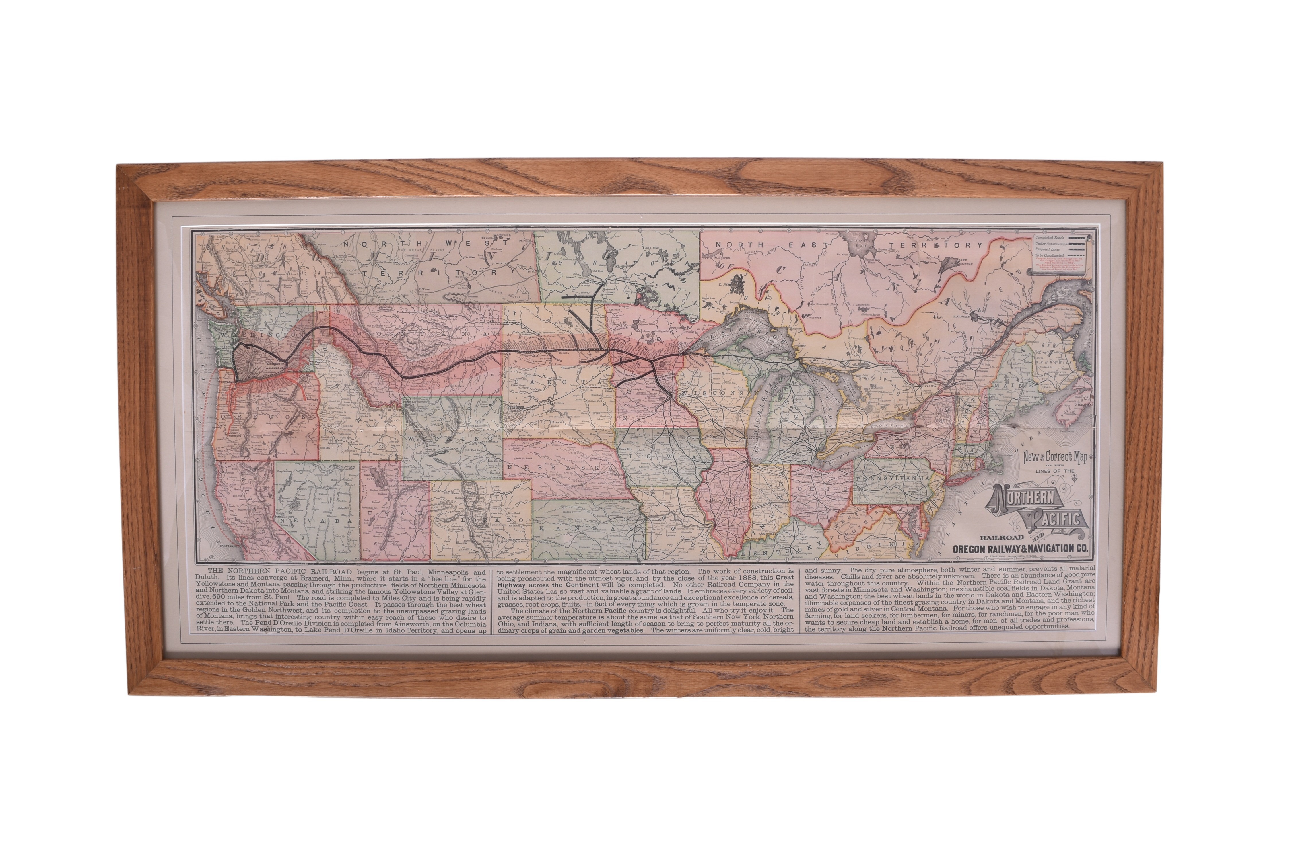 6541 - Early Northern Pacific Railroad and Oregon Railway & Navigation Co. Promotional Brochure w/ Map thumbnail