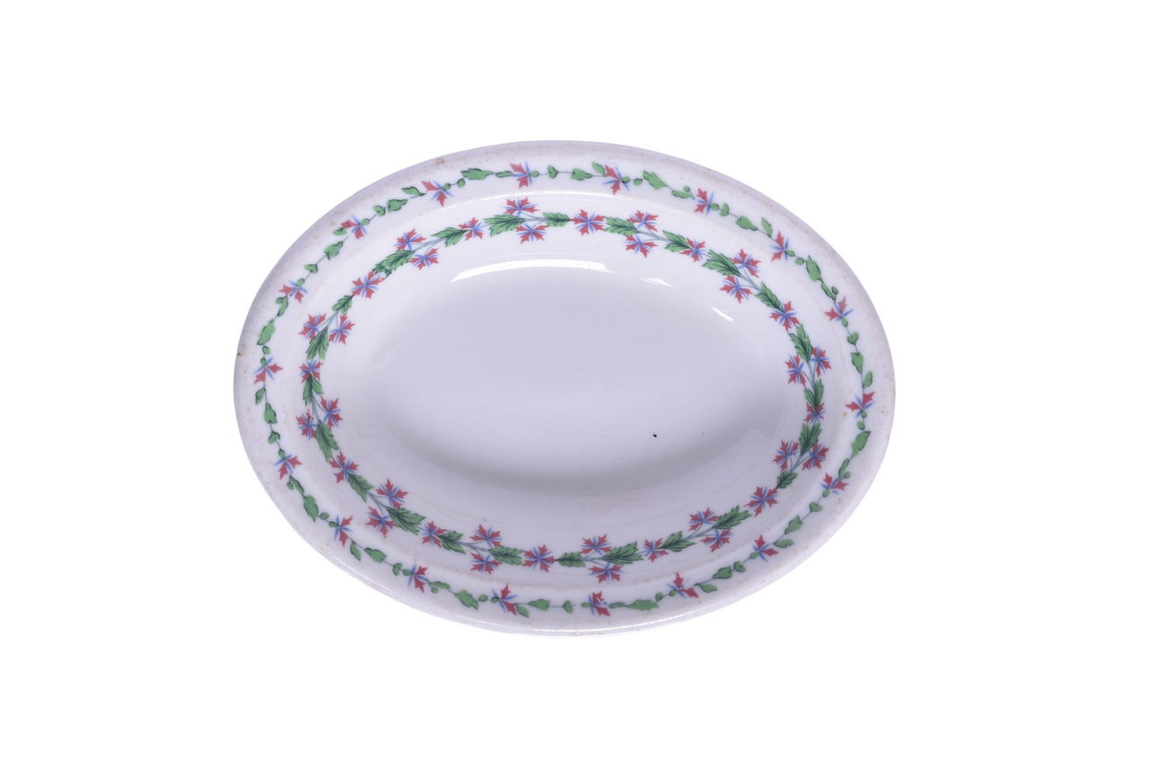 6554 - Northern Pacific Railroad China Garnet Oval Bakers Dish thumbnail