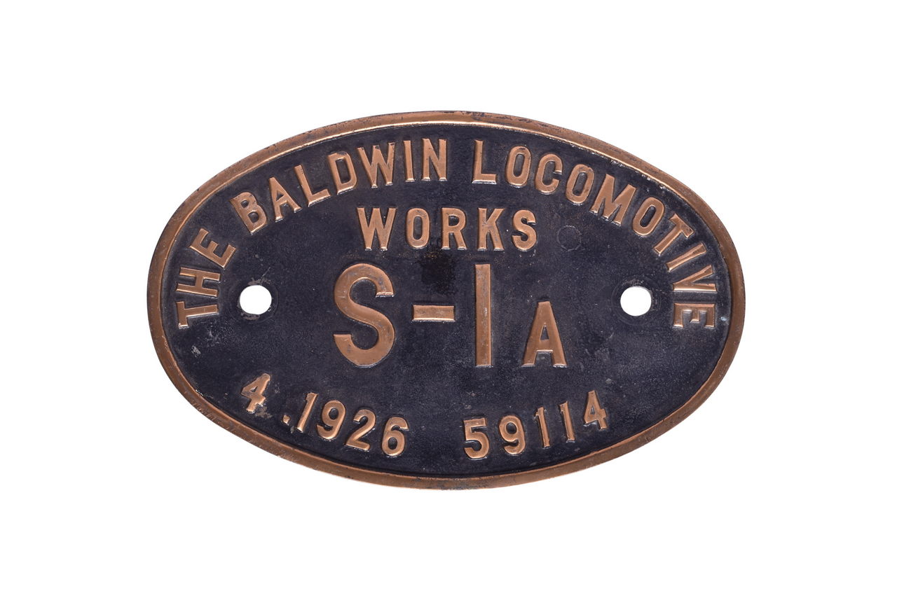 6586 - Baldwin Locomotive Works B&O Railroad S-1A #6203 Builders Plate thumbnail