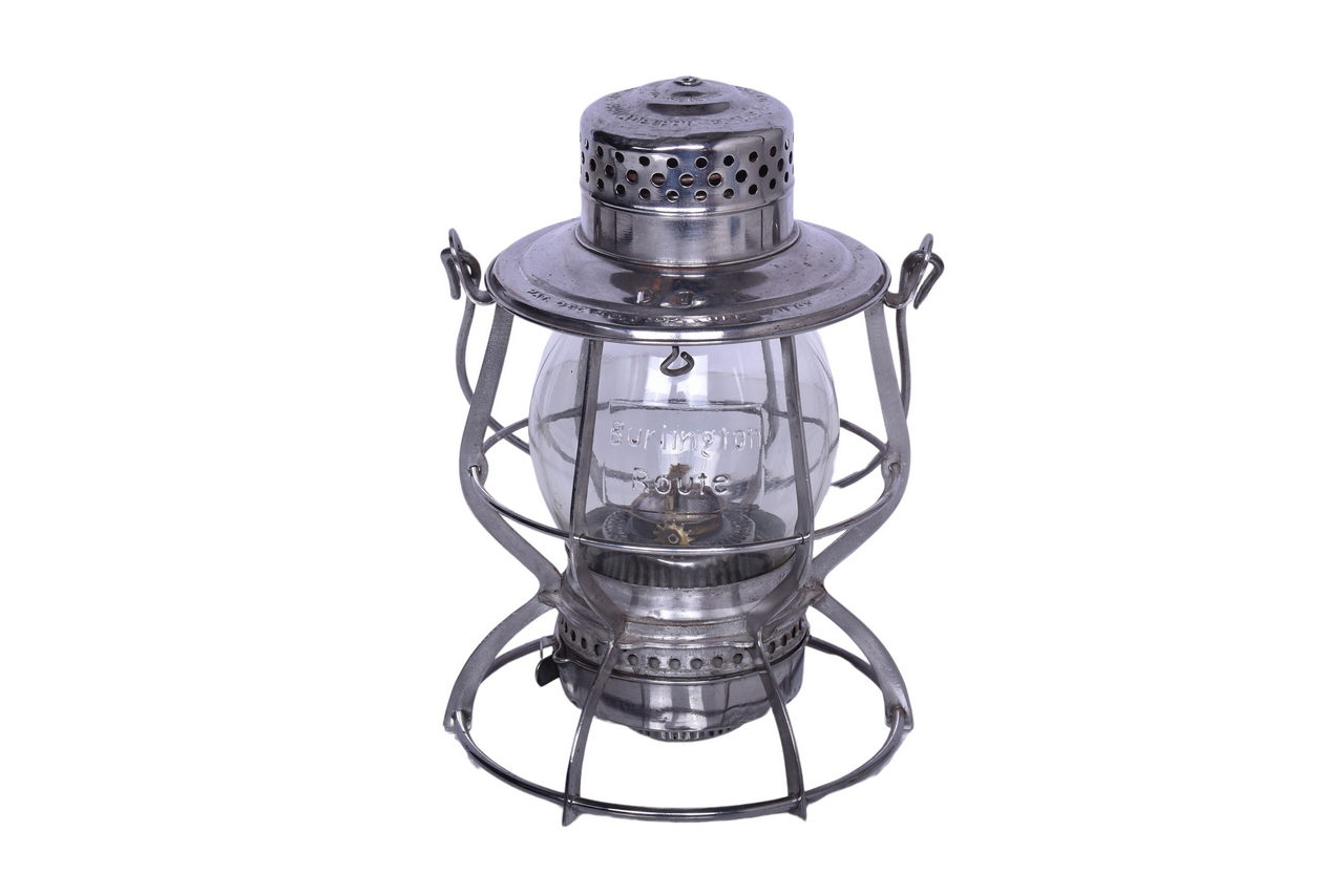 6589 - Keystone Casey Railroad Lantern w/ Burlington Route Clear Cast Tall Globe thumbnail
