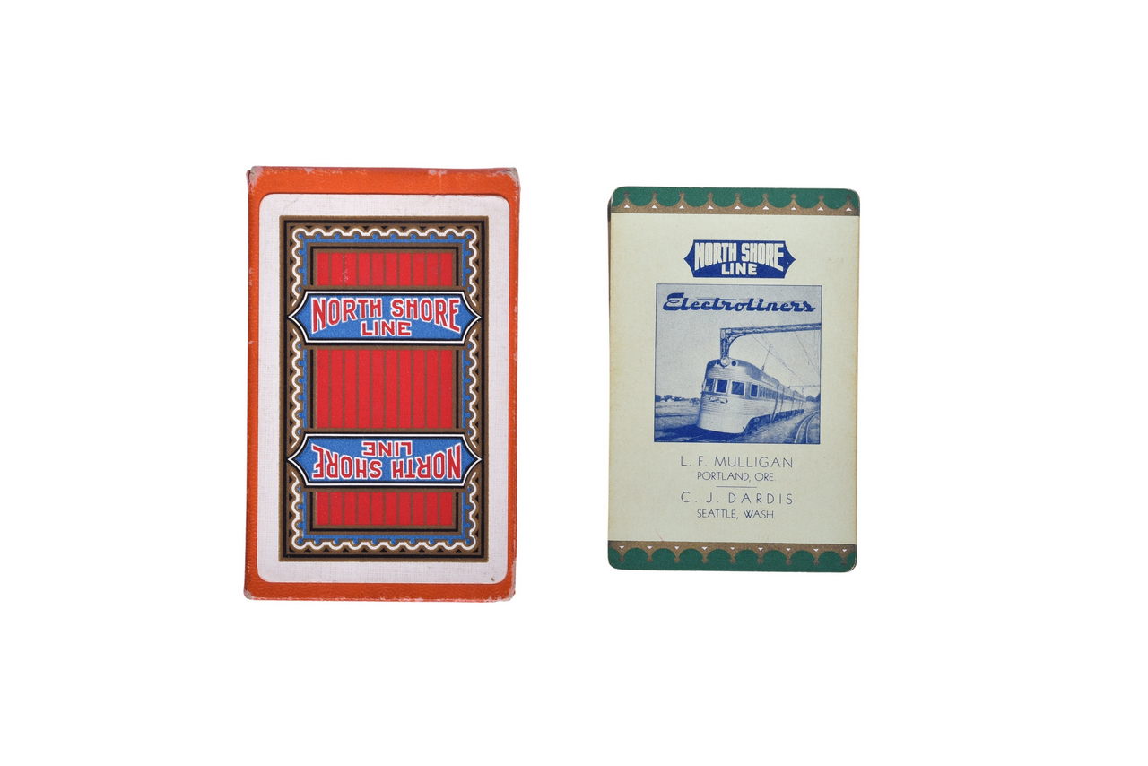6639 - Chicago, North Shore & Milwaukee Railroad North Shore Line Electroliners Pinochle Playing Cards thumbnail