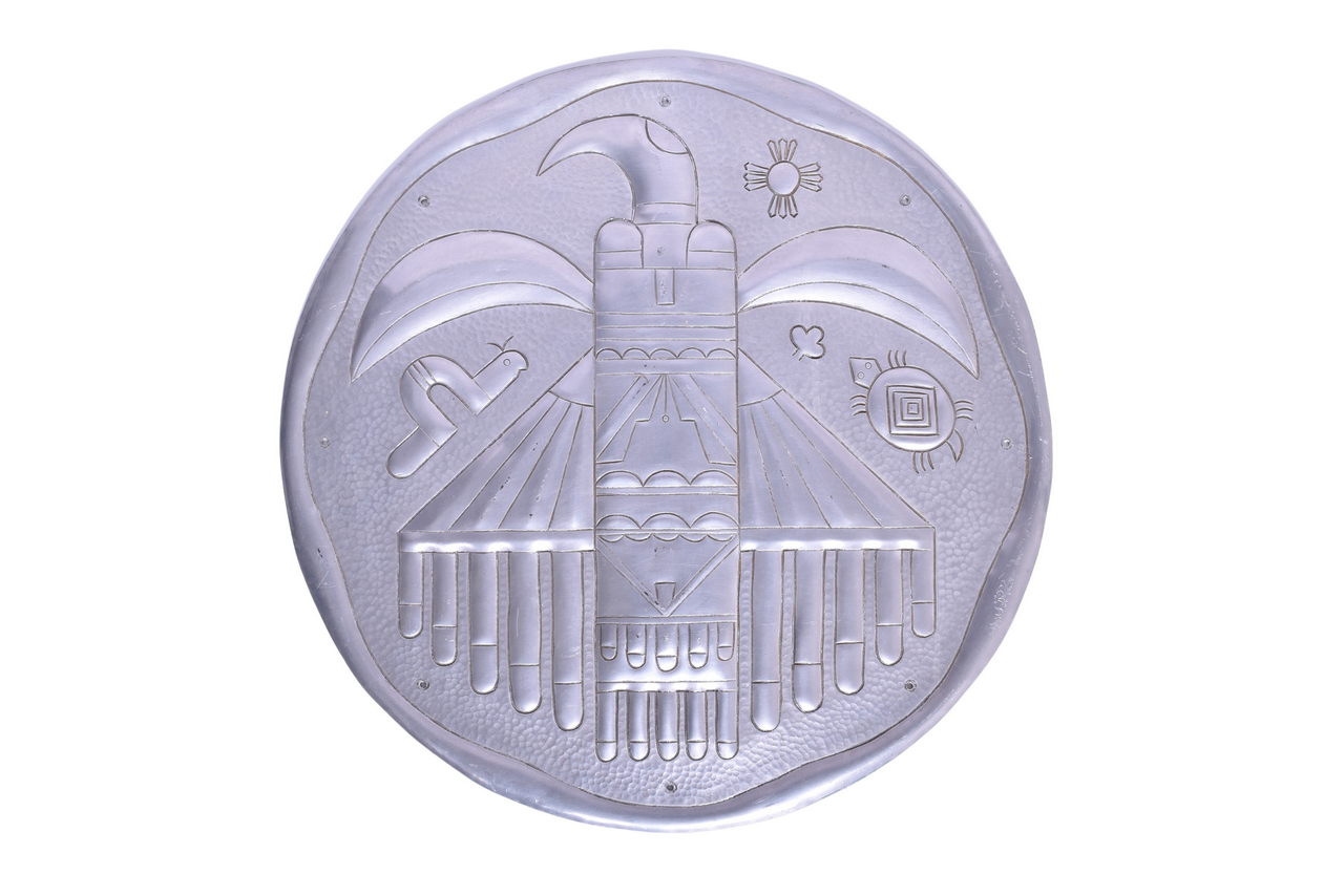6640 - Santa Fe Railroad Aluminum Passenger Car Kachina Wall Medallion thumbnail