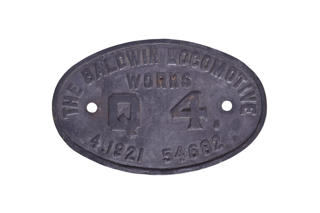6644 - Baldwin Locomotive Works B&O Railroad Q-4 #4435 Builders Plate thumbnail