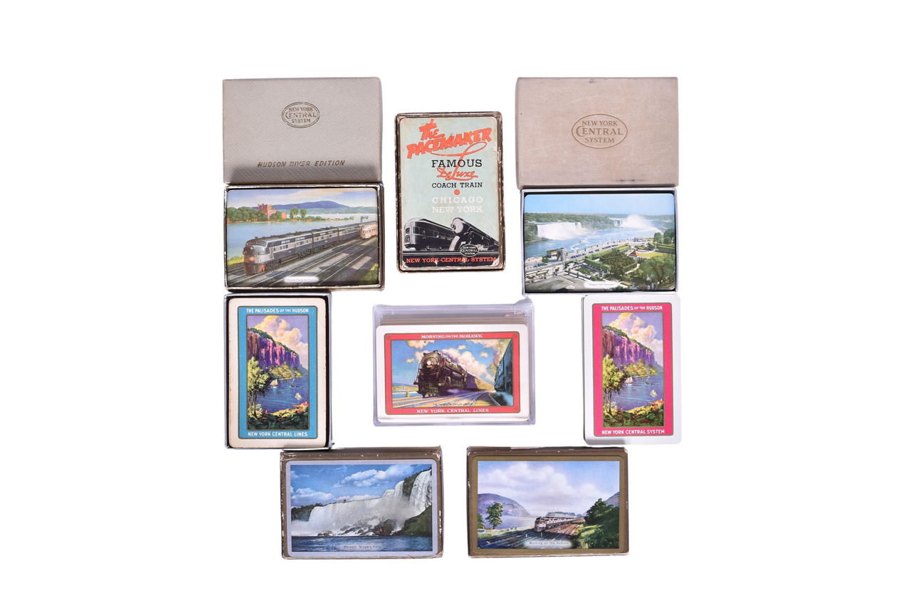 6645 - Eight New York Central Railroad Playing Card Decks - The Pacemaker, Mohawk, Palisades, Hudson, and More thumbnail