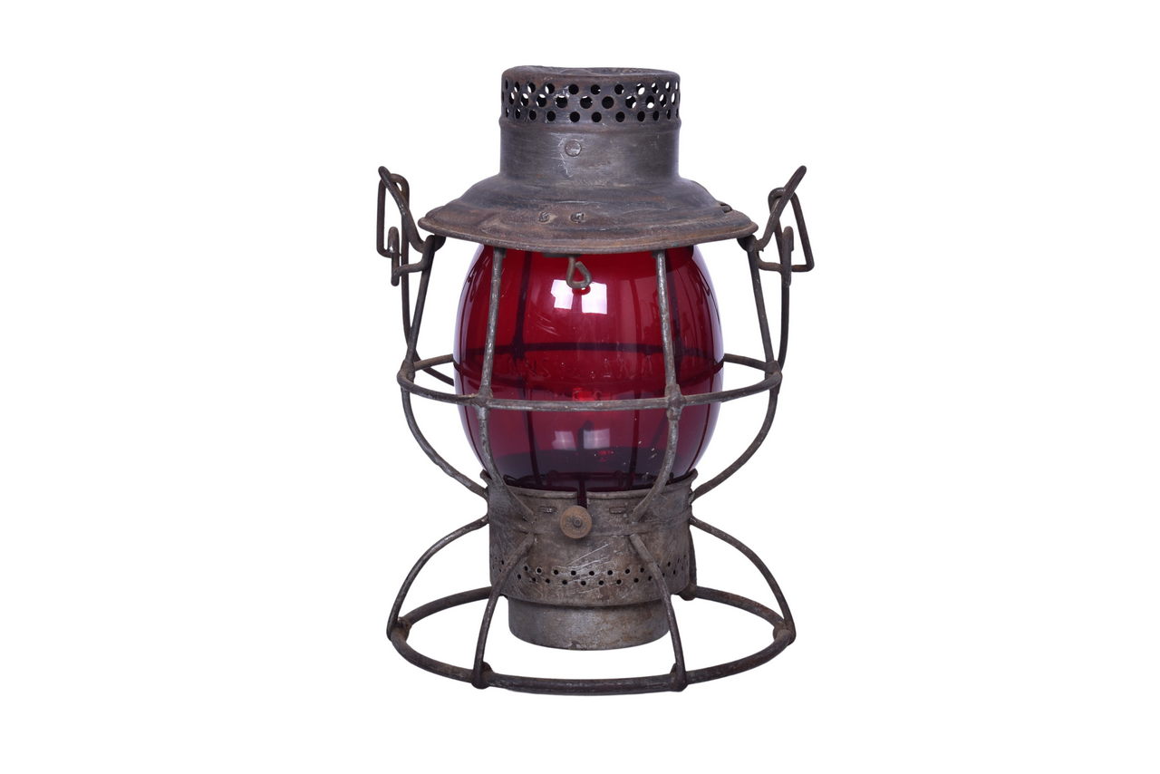 6666 - Adlake Reliable Pennsylvania Line Railroad Lantern with Red Cast Globe thumbnail