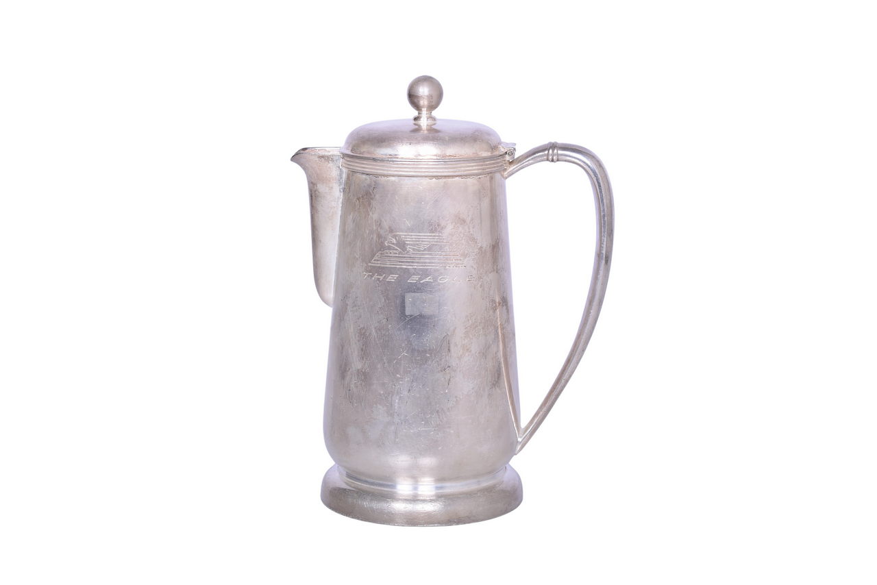 6671 - Texas and Pacific Railway International Silver Co. The Eagle Large Coffee Pot Pitcher thumbnail