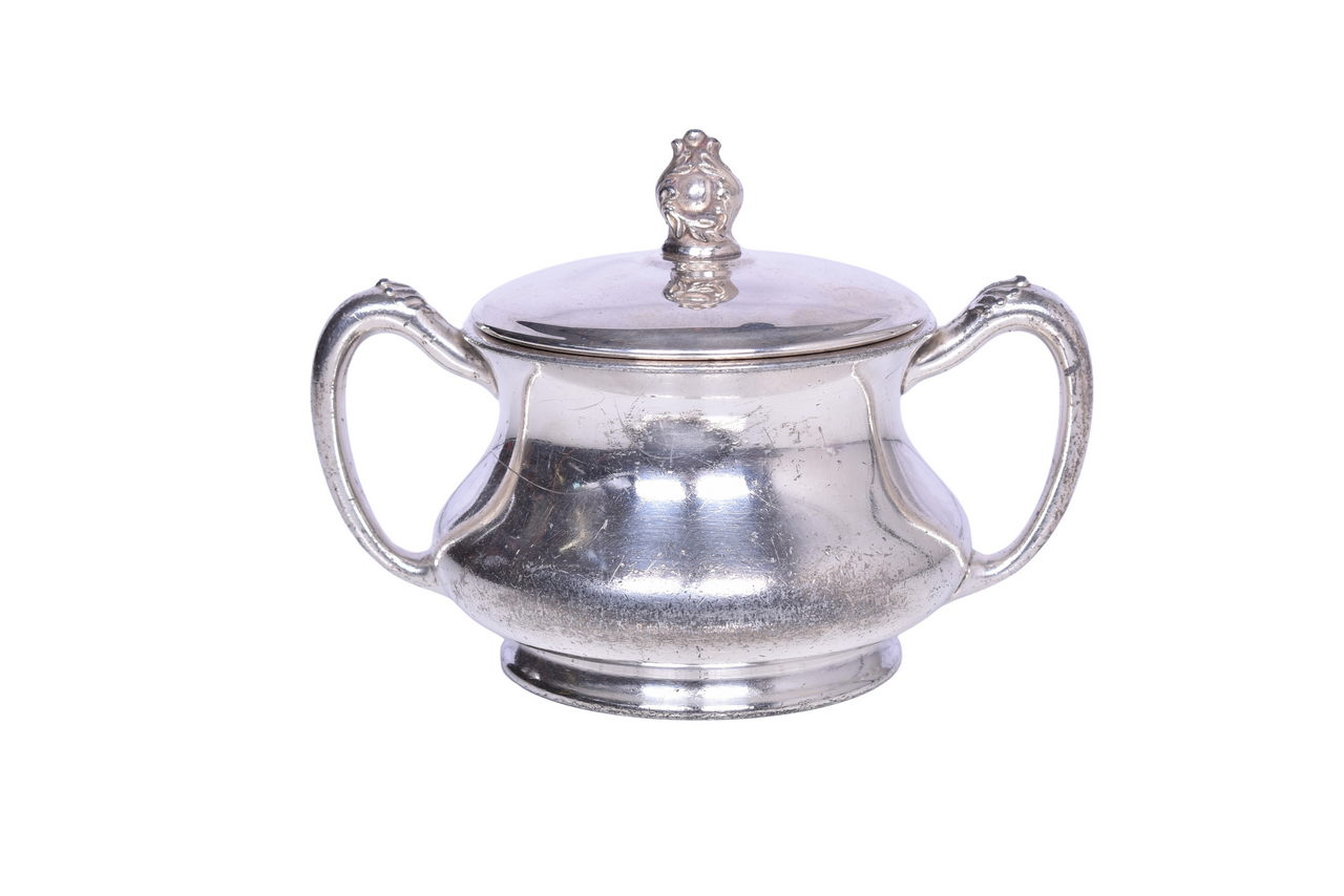 6677 - Reed & Barton Southern Railway Silver Double Handled Sugar Bowl 14 Oz thumbnail