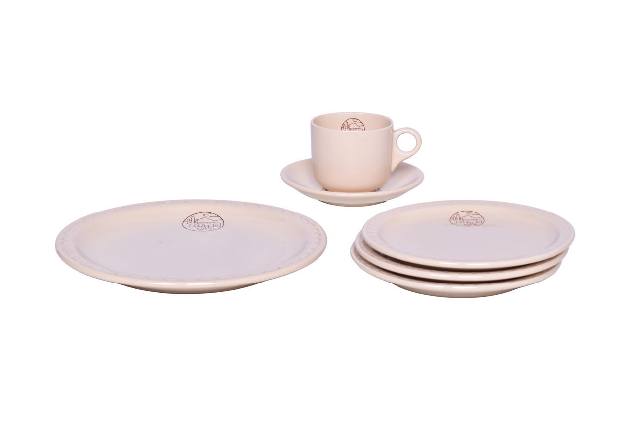 6691 - Atchison, Topeka, And Santa Fe Railroad China Adobe Butter Plates, Dinner Plate, Cup, and Saucer thumbnail