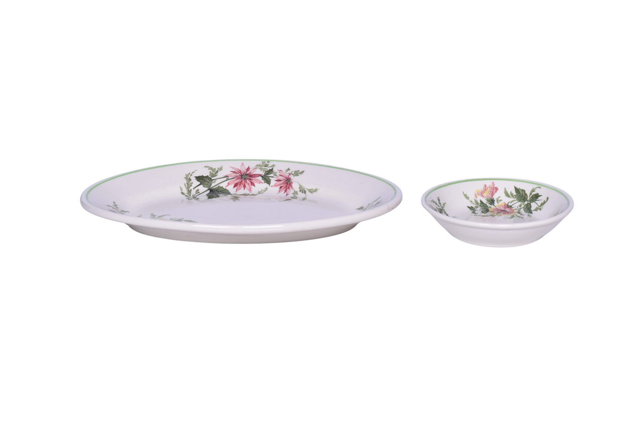 6017 - Atlantic Coast Line Railroad China Flora Of The South Oval Platter and Fruit Bowl thumbnail