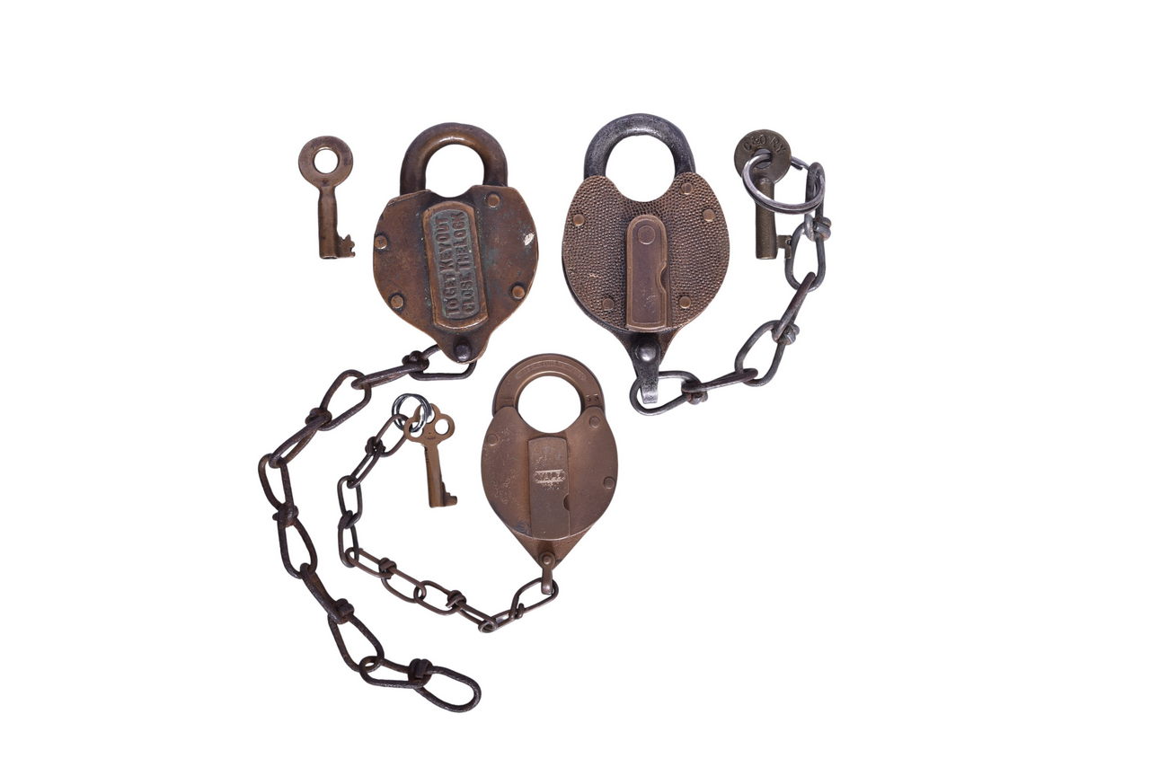 6060 - Three Brass Chesapeake and Ohio Railroad Locks thumbnail