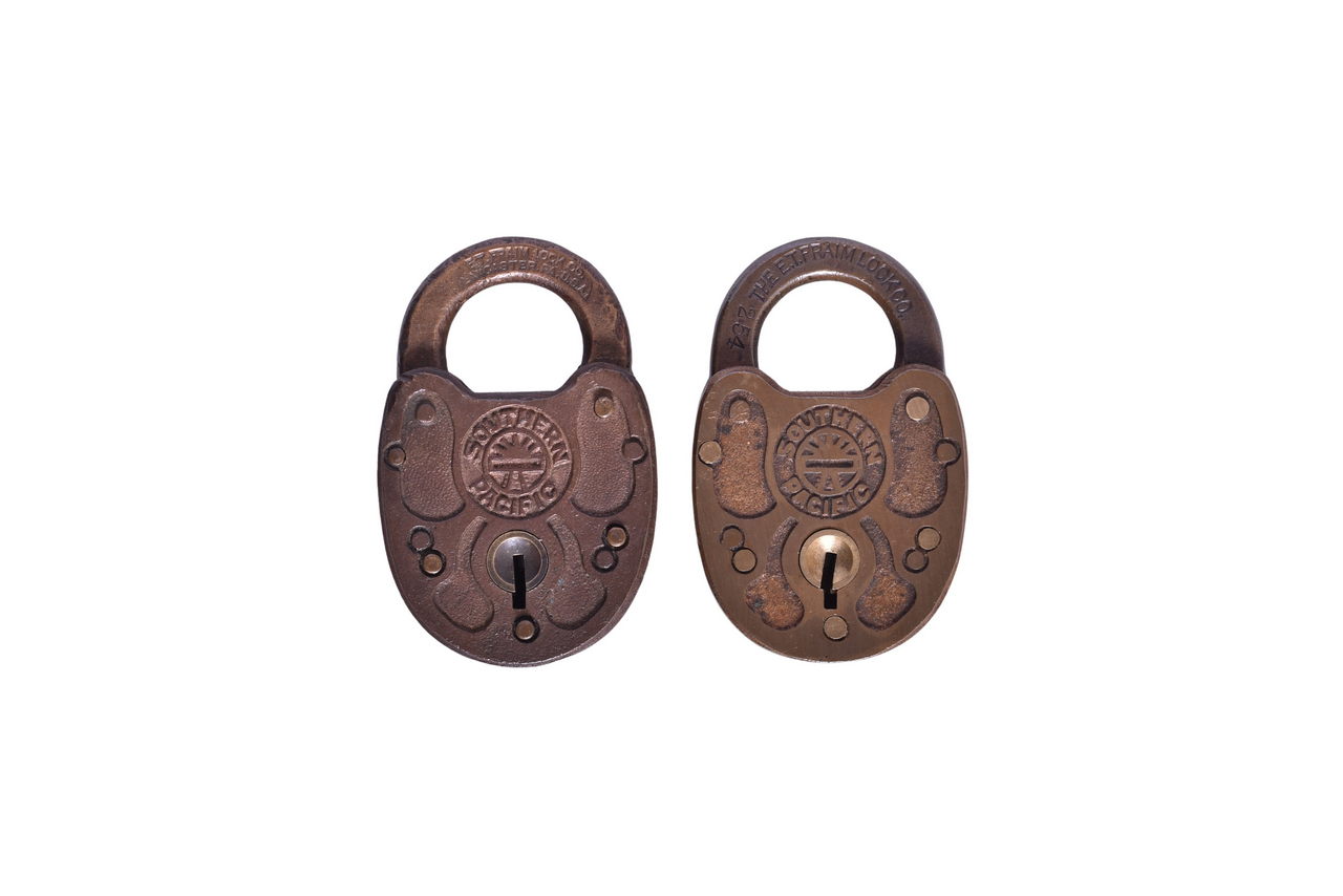 6094 - Pair of E.T. Fraim Southern Pacific Sunset Locks thumbnail