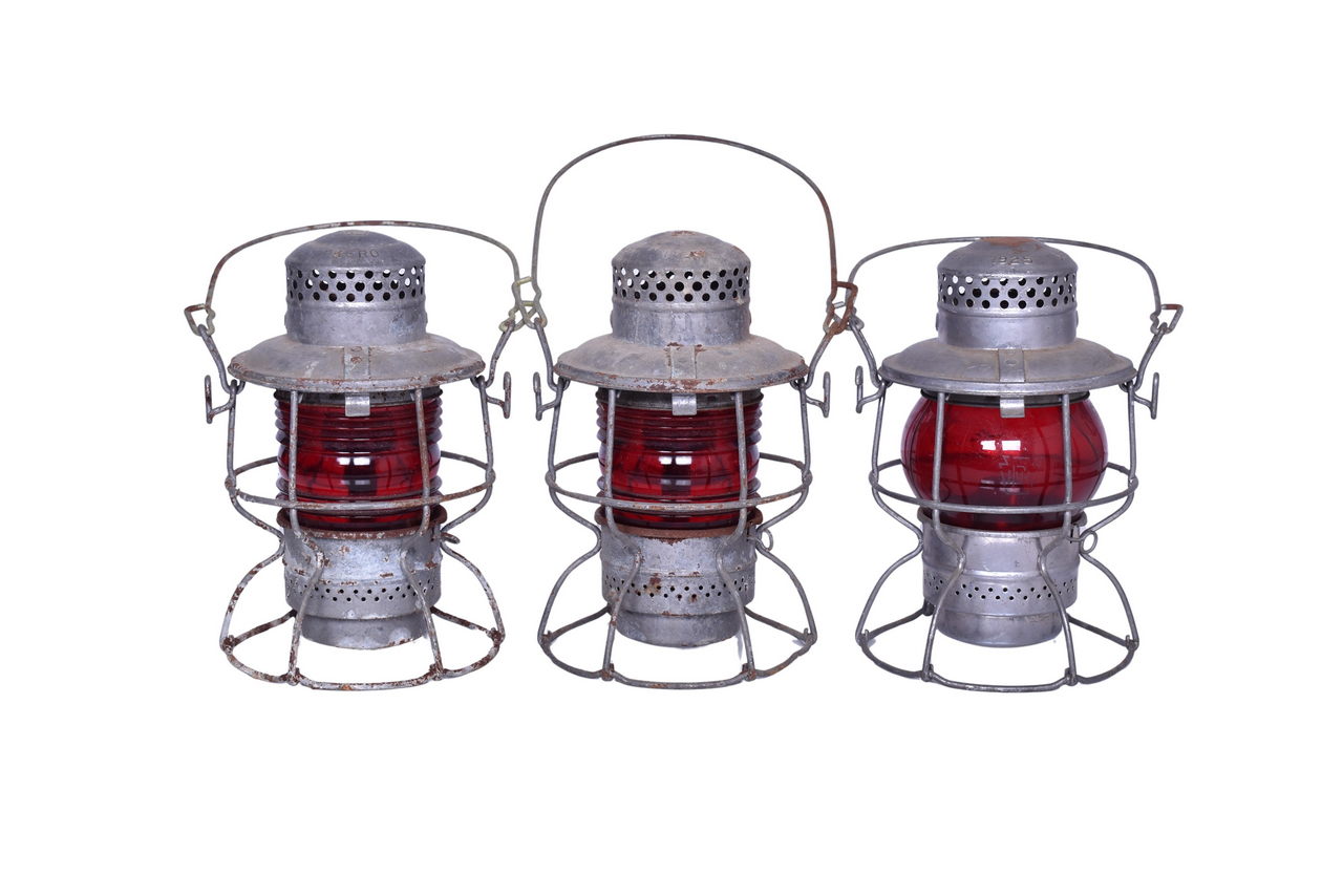 6108 - Trio of Pennsylvania Railroad Lanterns - Two Armspear 