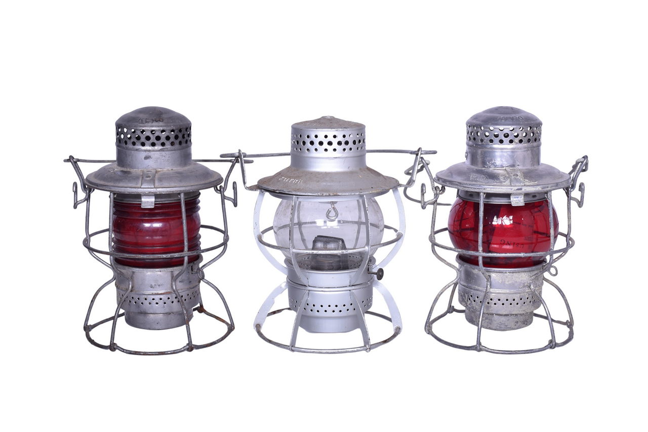 6110 - Trio of Indiana Railroad Lanterns - Indiana Harbor Belt, Kentucky and Indiana Terminal thumbnail