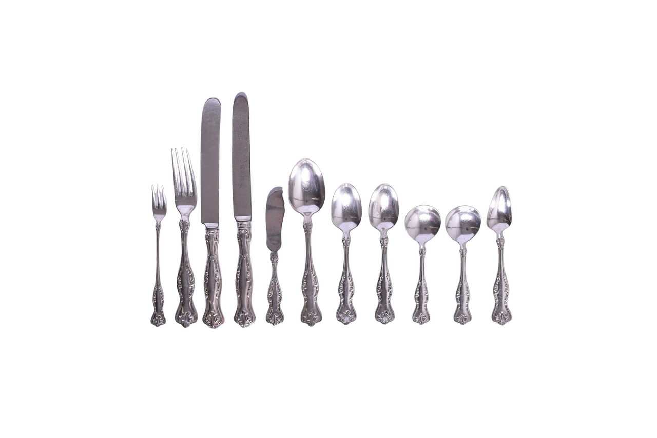 6119 - Eleven Pieces of Union Pacific Railroad Silver Flatware Westfield Oyster Fork, Grapefruit Spoon, Butter Knife, and More thumbnail