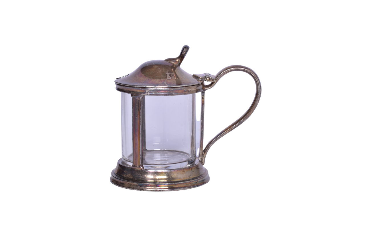 6131 - Reed and Barton Louisville and Nashville Railroad Silver Mustard Pot w/ Glass Insert thumbnail