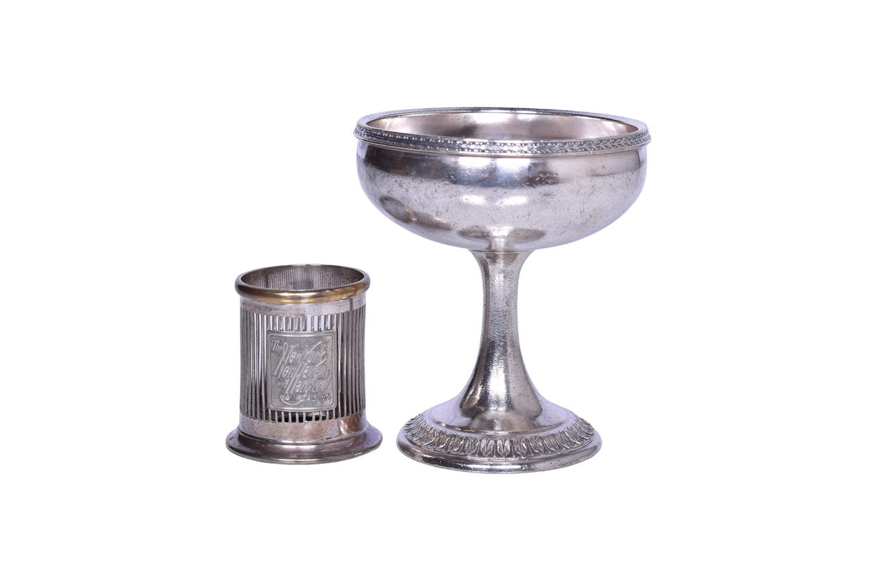 6177 - New York, New Haven & Hartford Railroad Silver Pedestal Ice Cream Cup and Tabasco Holder thumbnail