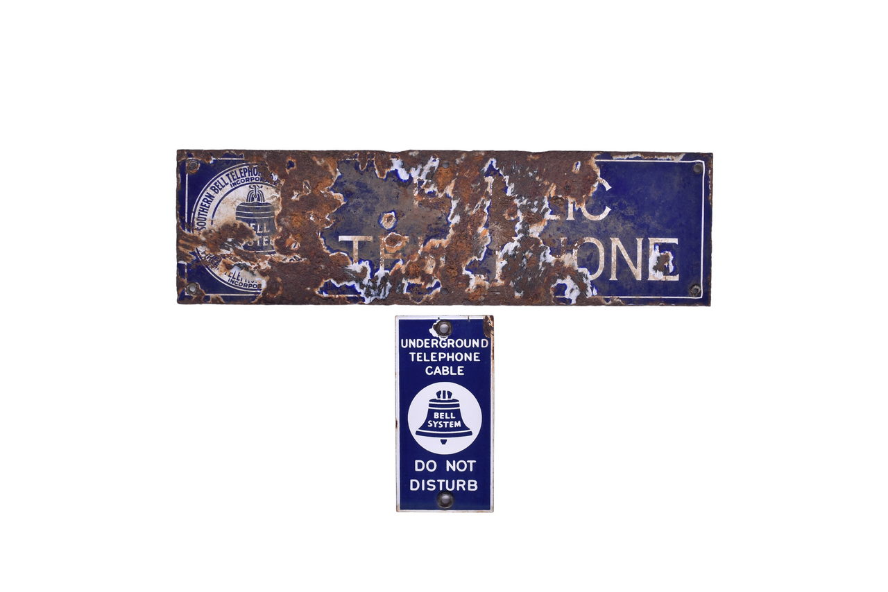 6210 - Pair of Porcelain Southern Bell Telephone Signs thumbnail