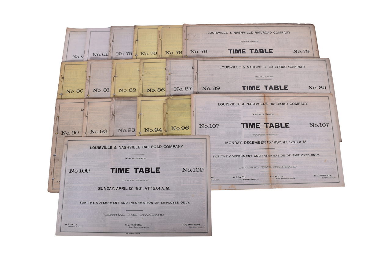 6212 - Louisville and Nashville Railroad 1925-1931, 1936 Employee Timetables thumbnail