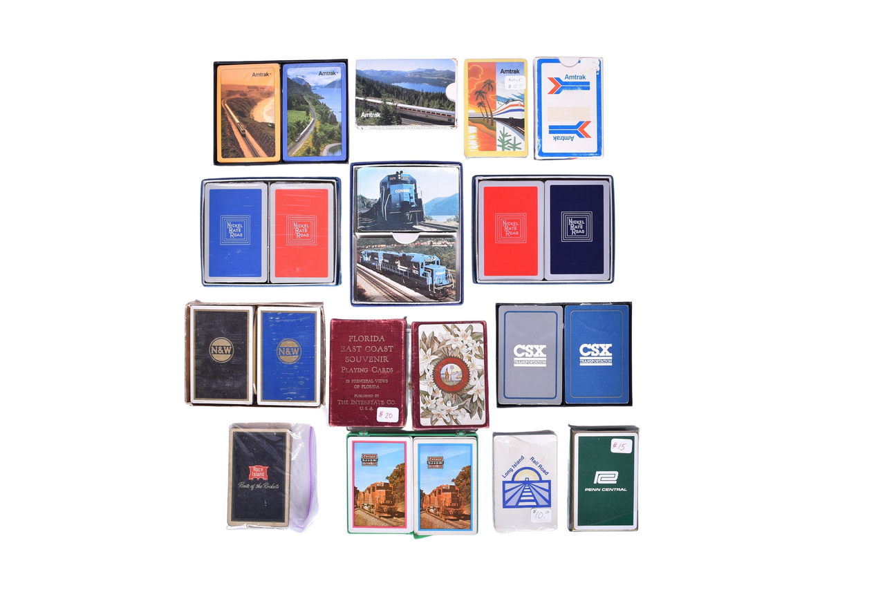 6227 - Twenty-One Eastern Railroad Playing Card Decks - Nickel Plate Road, Florida East Coast, Norfolk and Western, and More thumbnail