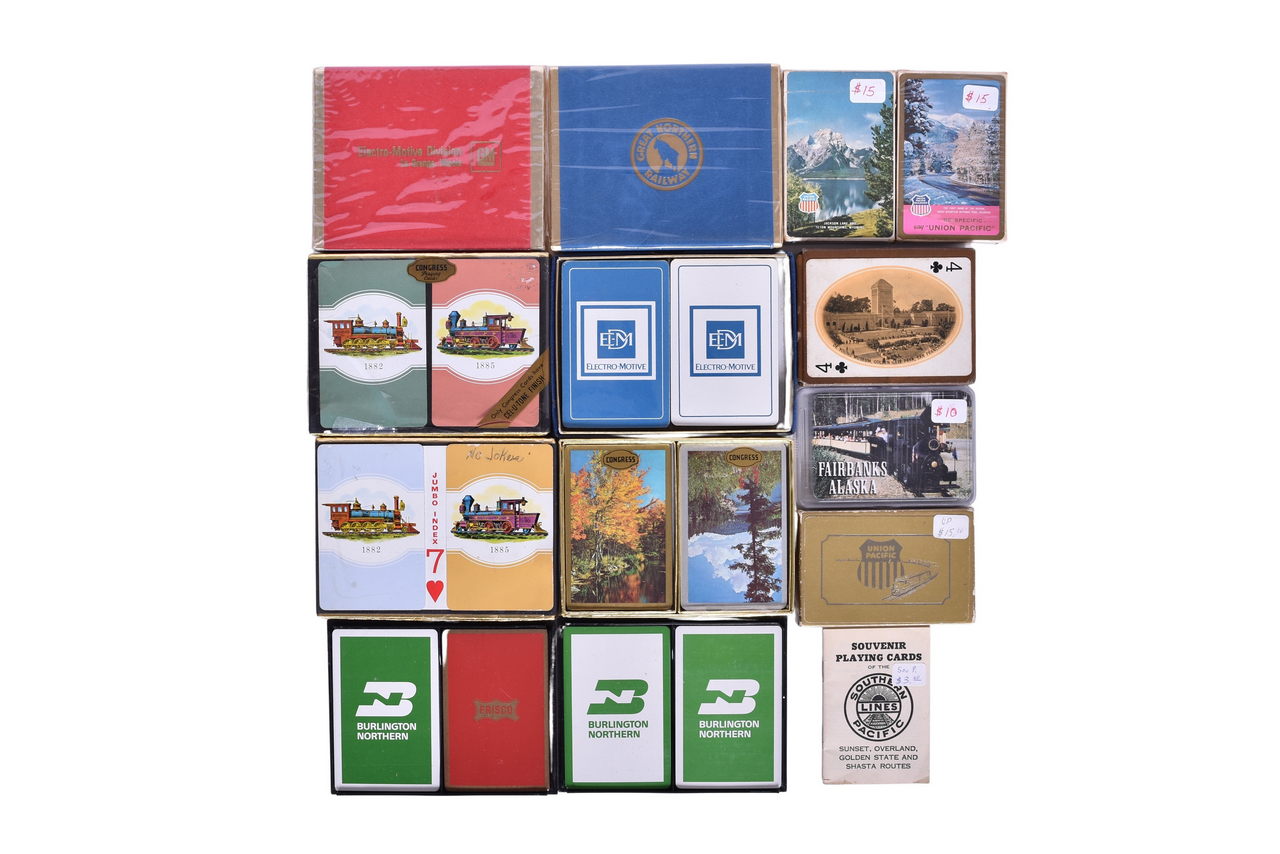 6229 - Twenty-One Western Railroad Playing Card Decks - Union Pacific, Southern Pacific, Great Northern, General Motors, and More thumbnail