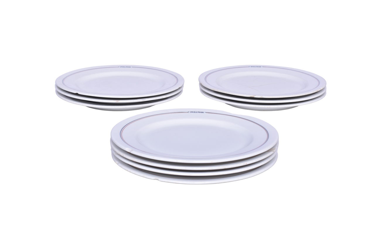 6273 - Ten Pullman Railroad Syracuse China Calumet Dinner Plates 9 3/4