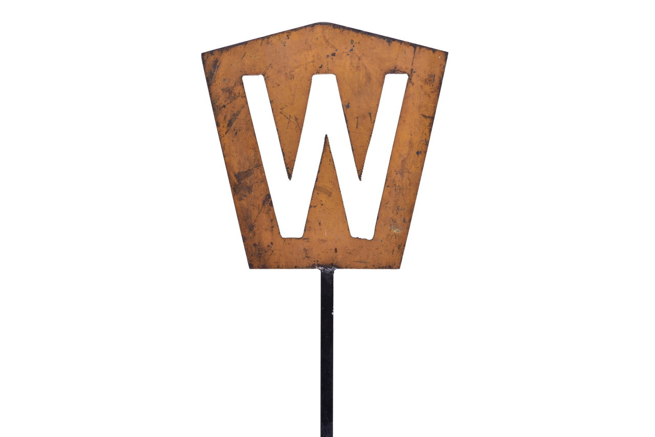 6280 - Temporary Iron Railroad Whistle Post (Likely Baltimore and Ohio) thumbnail