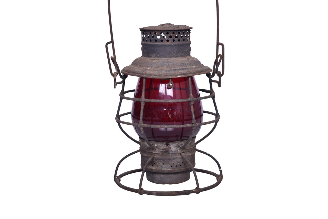 6284 - Adlake Reliable Baltimore and Ohio Lantern w/ Louisville and Nashville Tall Cast Red Globe thumbnail