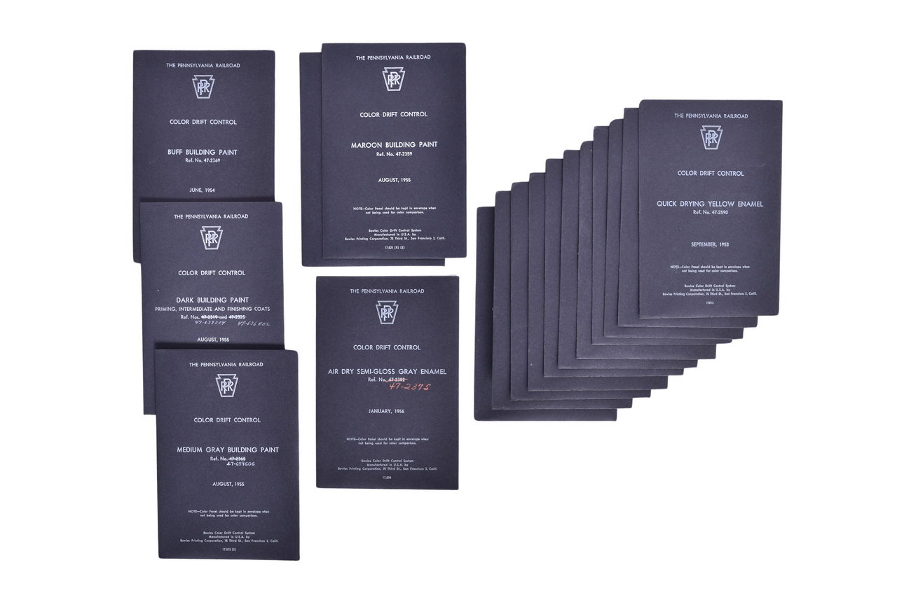 6297 - Seventeen Original Pennsylvania Railroad Color Drift Control Cards & Envelopes - 1953, 1954, 1955, and 1956 thumbnail