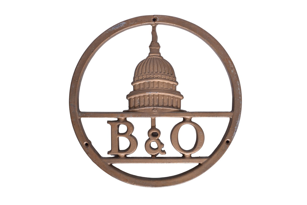 6318 - Baltimore and Ohio Cast Iron Capitol Dome Logo Herald thumbnail