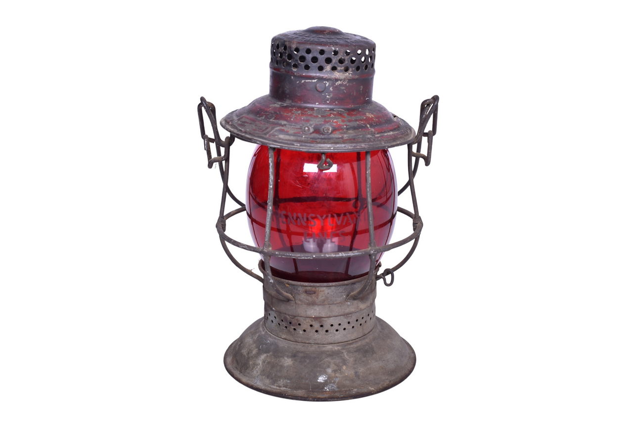 6333 - Adlake Reliable Toledo & Ohio Central Bell Bottom Lantern w/ Pennsylvania Lines Red Globe thumbnail
