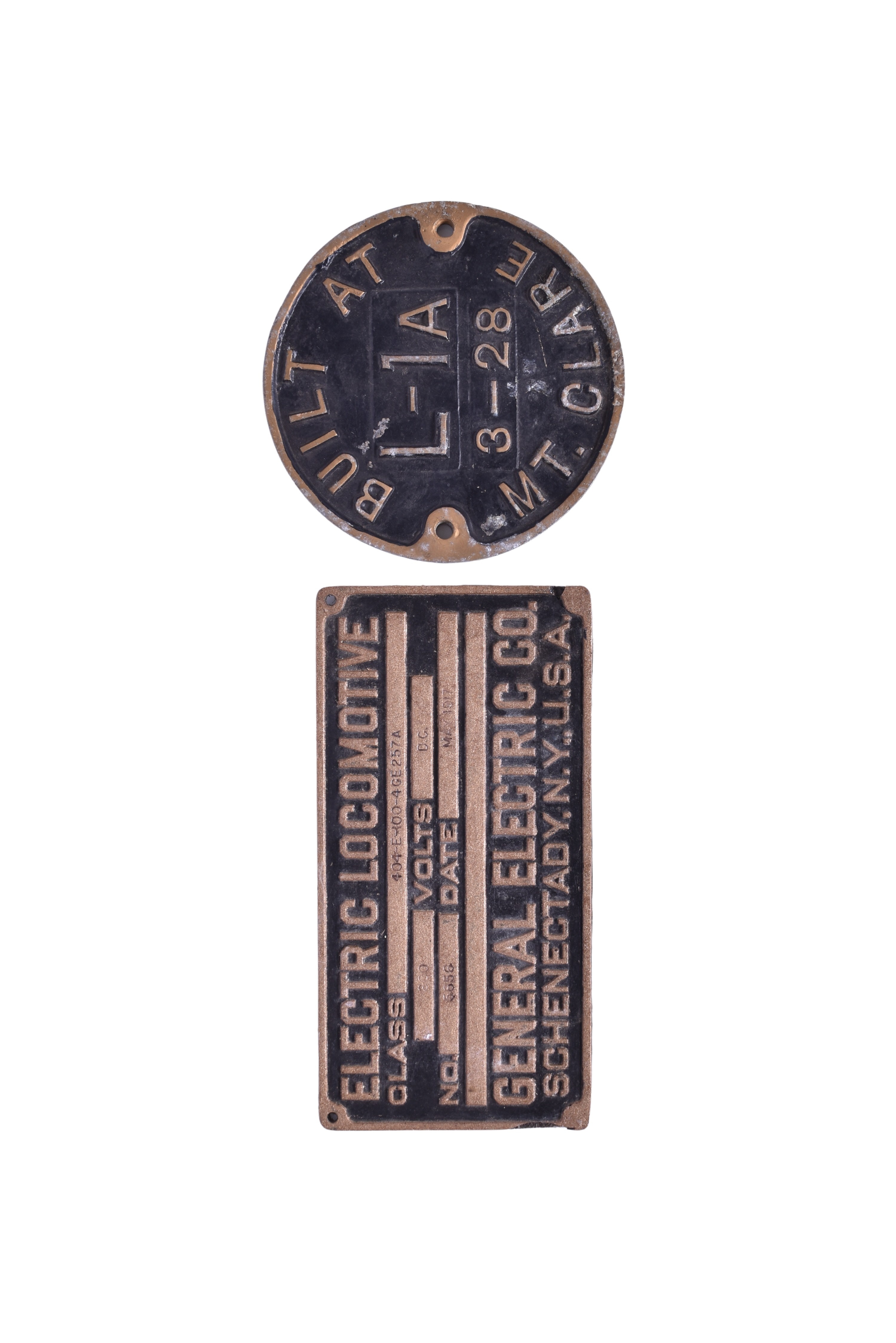 6336 - Pair of Reproduction Builders Plates Baltimore and Ohio 0-8-0 and General Electric Locomotive thumbnail