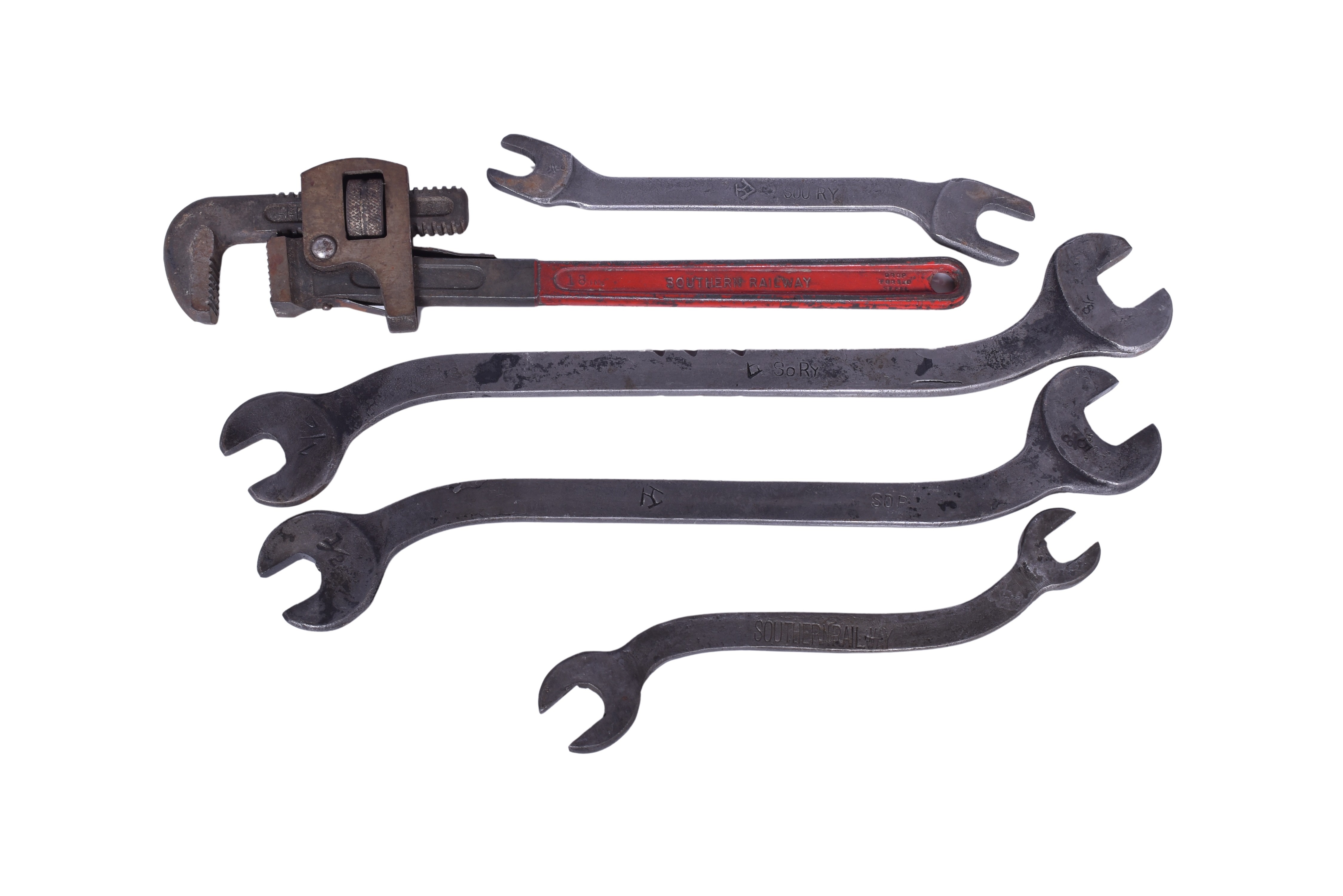 6346 - Group of Five Southern Railway Marked Wrenches thumbnail