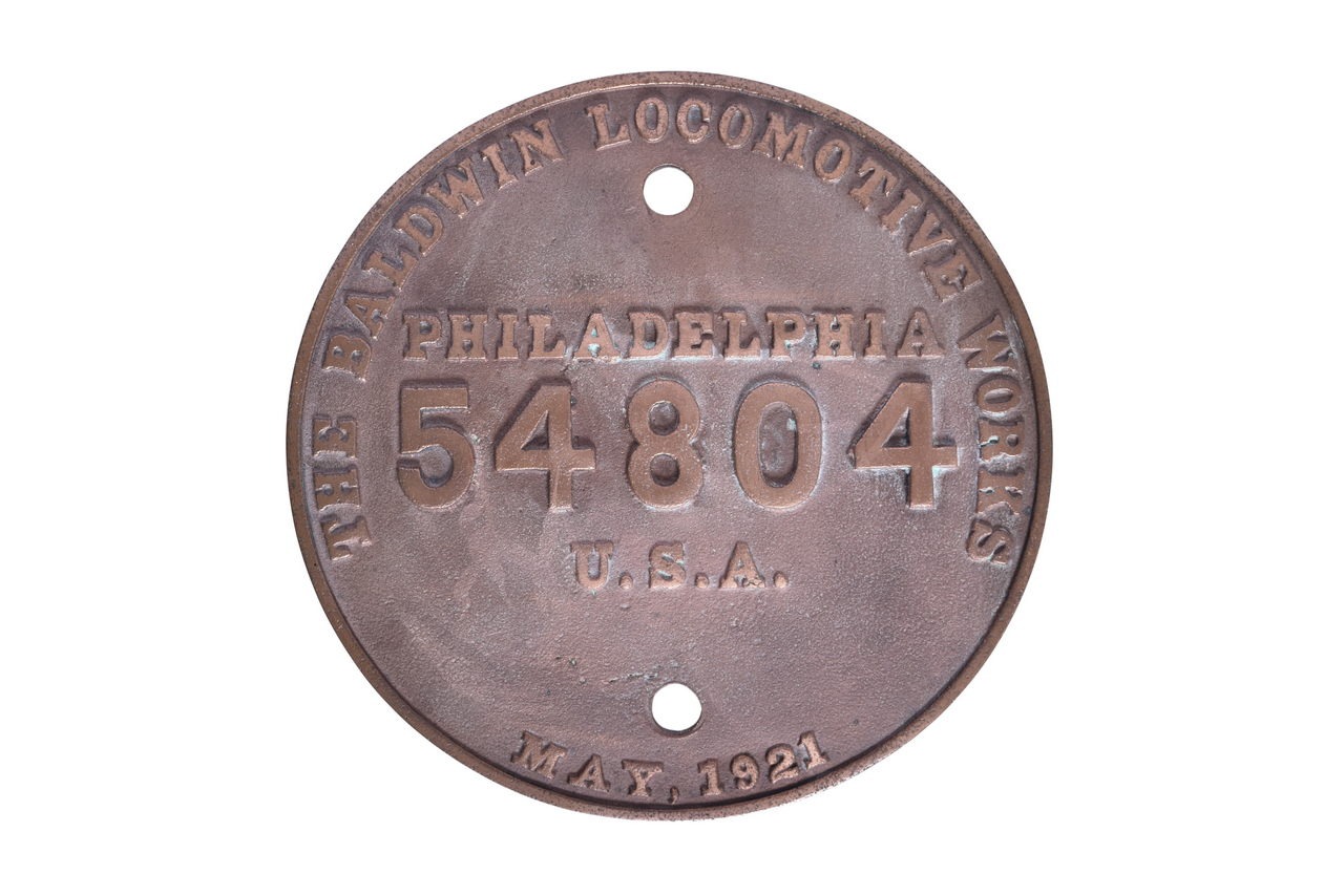 6466A - Illinois Central Railroad Baldwin 0-8-0 #3508 Builders Plate thumbnail