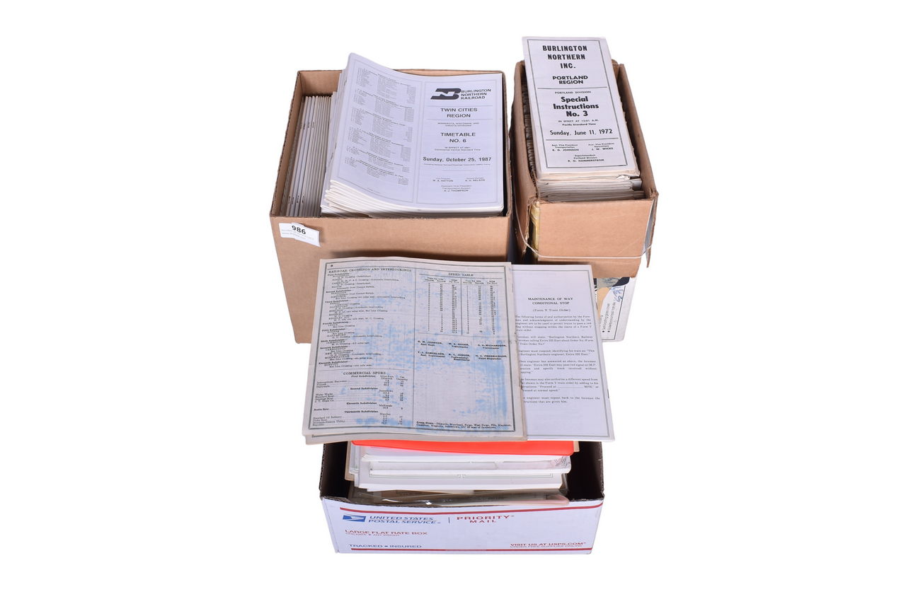 986 - 175+ Burlington Northern Employee Timetables thumbnail